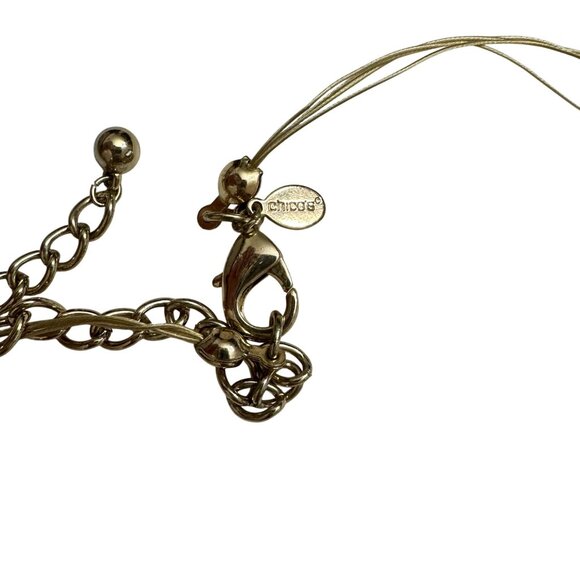 Chico's Necklace Jewlery Statement 22" Adjustable Gold Tone Multilayered - Picture 4 of 5